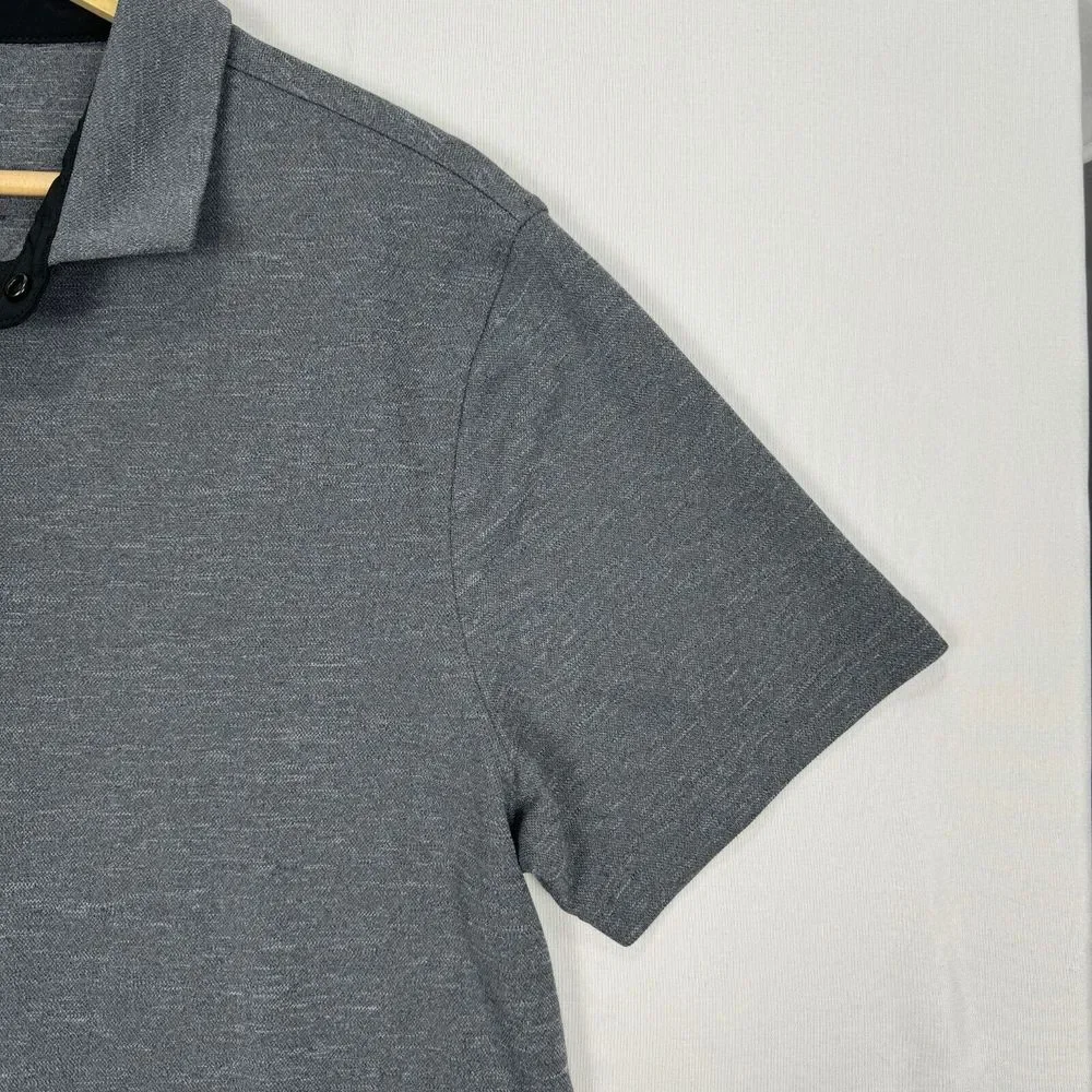 Champion Polo Snap Button Collar Gray Sport Athletic Shirt Mens Size Large - Picture 6 of 12